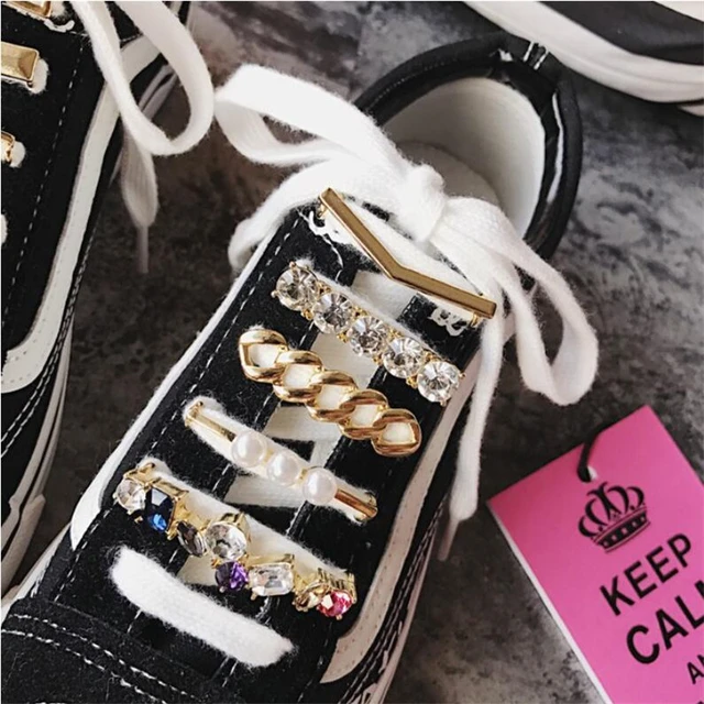 Wedding Shoe Laces, Charms for Bride or Bridesmaids Shoes, Pearl Gold Silver Decorations - 1pc