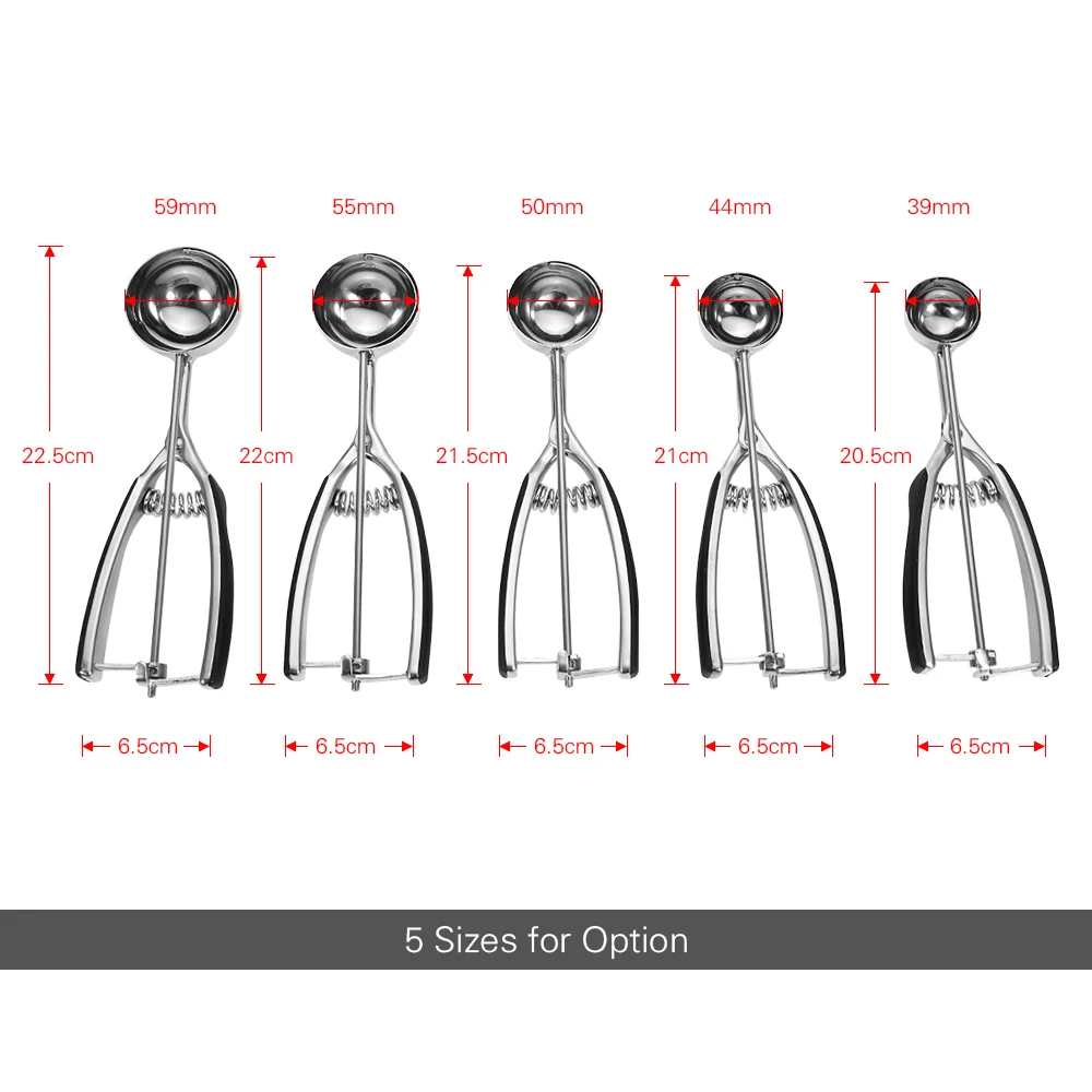 Металлическая ложка для мороженого печенье на десерт пищевой Совок Scooper кремовый ковш Дыня шариковая Силиконовая ручка 304 Нержавеющая ложка для мороженого