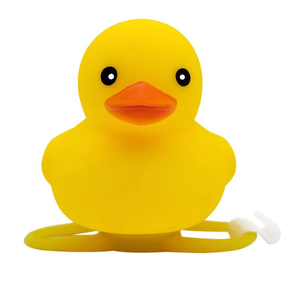 Flash Deal Cartoon Duck Bicycle Head Light Silicone Elastic Scream Squeeze Bicycle Bell Head Light For Safety at Night Cycling Accessories 4