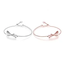 Мэнди Мода женщина 925 серебро французский блестящий браслет в форме дуги розовое золото Европа ювелирные изделия подарок на день рождения