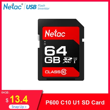 

Netac P600 SD Card 32GB SDHC/SDXC Original Memory Card 64GB Class 10 U1 High Speed Of 80MB/s 16GB 128GB For Camera & DV & Laptop