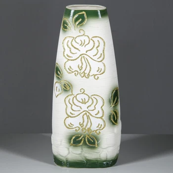 

Table vase "Zarina", flowers with golden painting, 40 cm