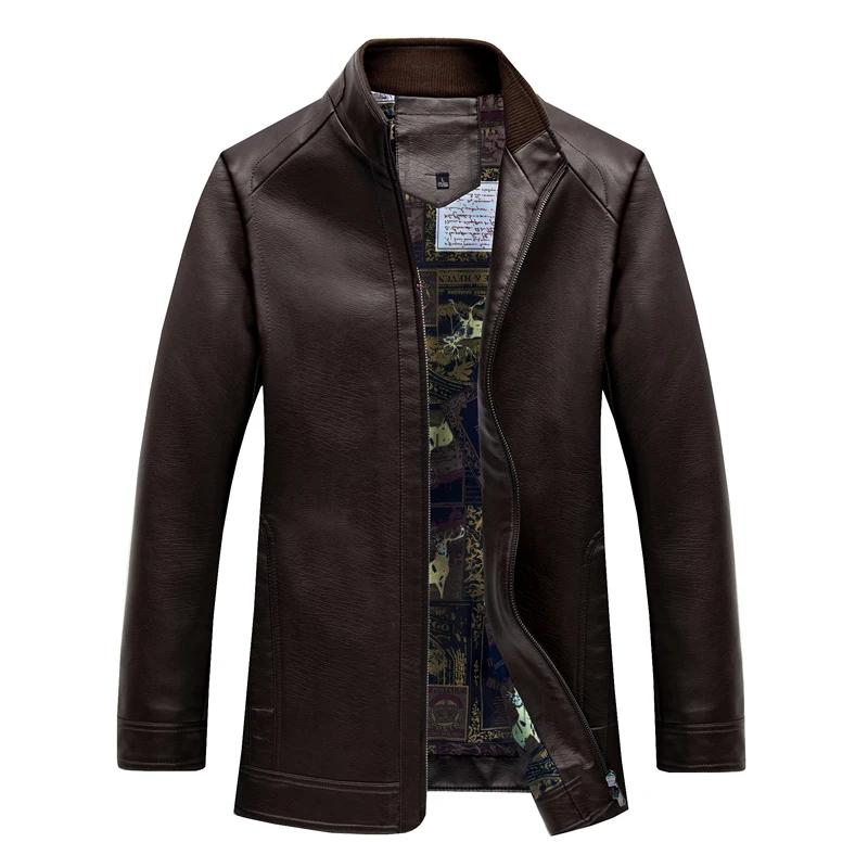 

2019 Men's Spring Stand collar Casual PU Jacket Slim fit Casual Coat Men's Brand Clothing Fashion Coats Male Biker Outerwear