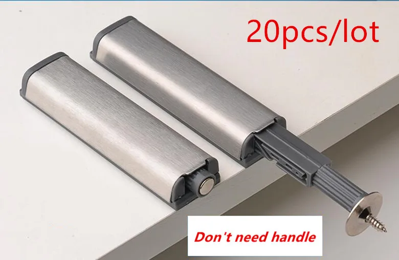 20pcs/lot Door Stopper Cabinet Catches Stainless Steel Push to Open Touch Damper Buffers Soft Quiet Closer Furniture Hardware |