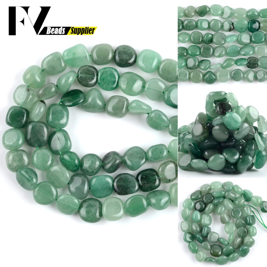 

Natural Shaped Irregular Green Aventurine Stone Loose Beads 8-10mm Spacer Beads For Jewelry Making DIY Bracelets Necklace 15"