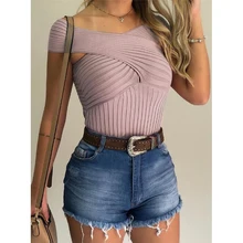 ^^Best Offers Womens Tops and Blouses Off Shoulder Cross Tied Ladies Tight Pink Tops Summer High Street Slim Fit Female Fashion Blusas D30 ^^Best Offers Womens Tops and Blouses Off Shoulder Cross Tied Ladies Tight Pink Tops Summer High Street Slim Fit Female Fashion Blusas D30