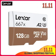 Lexar 667x Micro SD карта 64 Гб класс 10 128 ГБ micro SDXC 256 ГБ tf карта памяти UHS-I для 1080 p Full-HD 3D 4 K видео