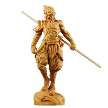 

Sun Wukong Statue Monkey King Kung Fu Tea Set for Home Decoration Wooden Figurines Solid Wood Chinese Zen Carving Crafts M5615