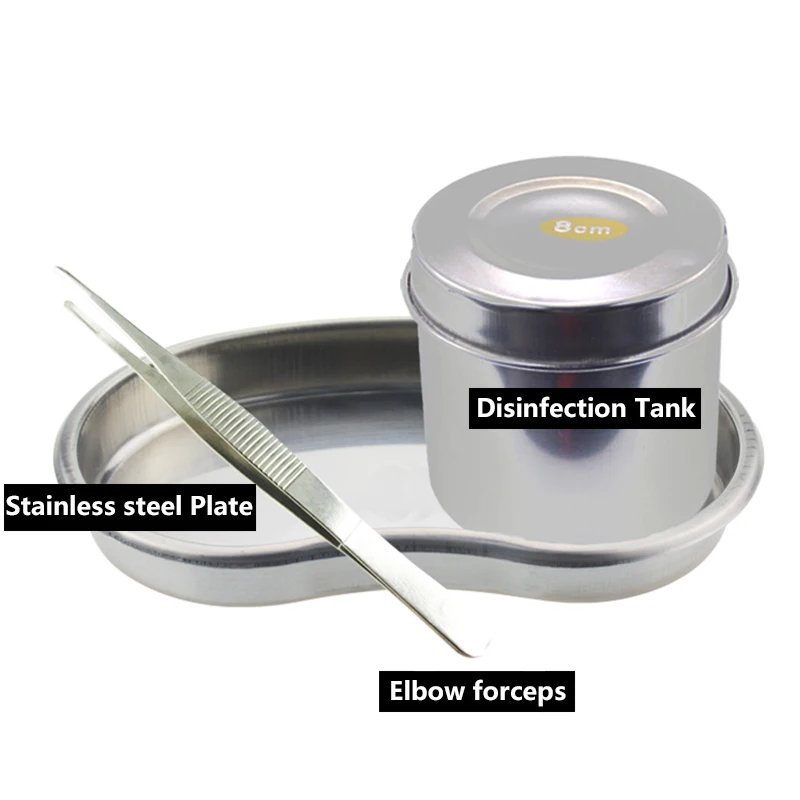 

Tattoo Machine Set Stainless Steel Microblading Sterilizer Disinfection Kit Tank+Plate+Tweezers