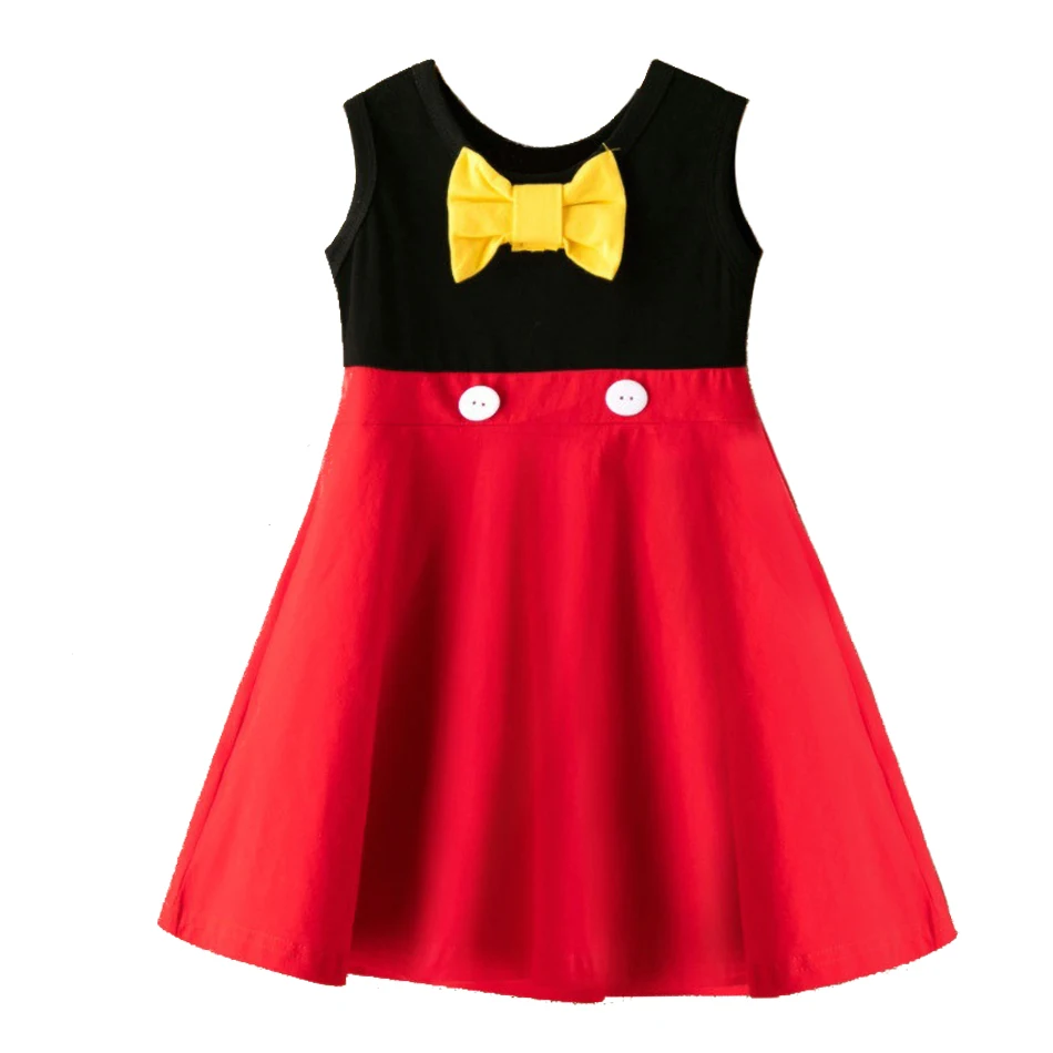 Повседневное платье для маленьких девочек детская одежда отдыха мультяшный