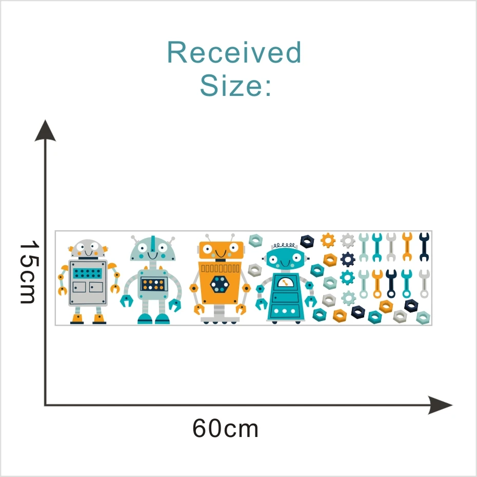 Милый мультфильм роботы Наклейка на стену DIY съемные обои дети детская спальня художественные наклейки Виниловые фрески домашний декор стен - Цвет: CCS4024E