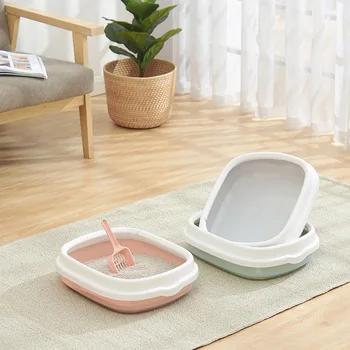 

Pet Cat Toilets Litter Box Durable Cats Bedpans Cat Training Kit Litter Bedpans Big Space Puppy Kitten Toilet Cleanness For Cats
