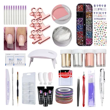 

DIY Poly Gel Quick Building LED Lamp Varnish UV Nail Set Electric Dryer Manicure Tools Extended Tips Decoration Polishing