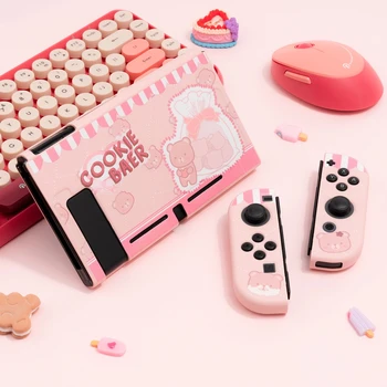 

Hot selling Cookie Bear Shockproof Skidproof Protective Cover shell Soft TPU Case Cover For Nintendo Switch