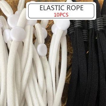 

10pcs Pcs mask Sewing Elastic Band Cord with Adjustable Buckle Stretchy Mask Earloop Lanyard Earmuff Rope DIY Making Supplies