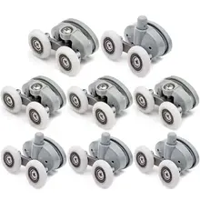 8x Twin Shower Glass Door Top / Bottom Rollers Runners Wheels Pulleys 23mm/25mm