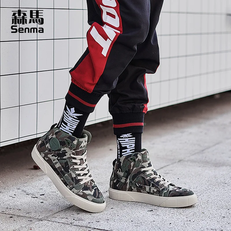 

Semir 2019 New Style Autumn & Winter High State Canvas Versatile Sports Footwear High Shoes Men Shoes Korean-style Trend