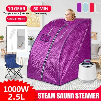 

Portable Folding Steam Sauna SPA Room Tent with Steam Generator Capacity 2.5L Weight Loss Detox Machine Full Body Slimming
