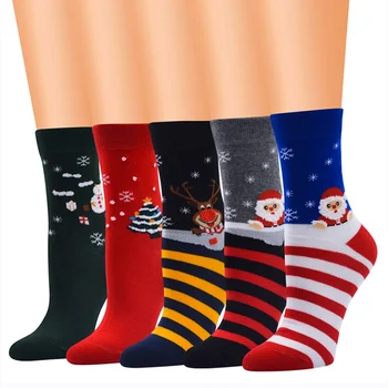 

Cotton Christmas Socks Unisex New Arrival Autumn Winter New Year Santa Claus Christmas Tree Snow Elk Gift Happy Socks