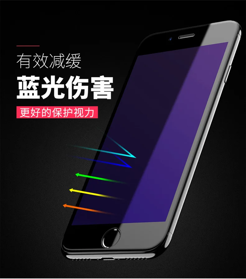 Yi zhou Kam iPhone X закаленное стекло iPhone 8 протектор экрана мобильного телефона IPhone8 печать экрана полный экран фиолетовый Закаленное Gla