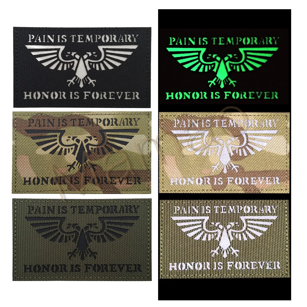 PAIN IS TEMRORARY HONOR IS FOREVER Patch Светоотражающие ИК нашивки значки тактическая Боевая аппликация для куртки джинсы Жилеты униформа