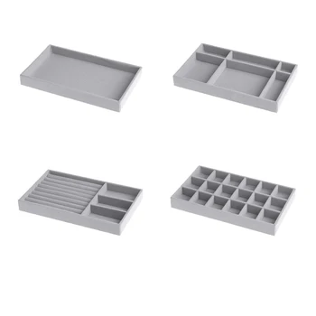 

Jewelry Tray Storage Box Stackable, 4 Pcs/Set Drawer Storage Box, Removable Bracelet Earring Display Necklace Storage