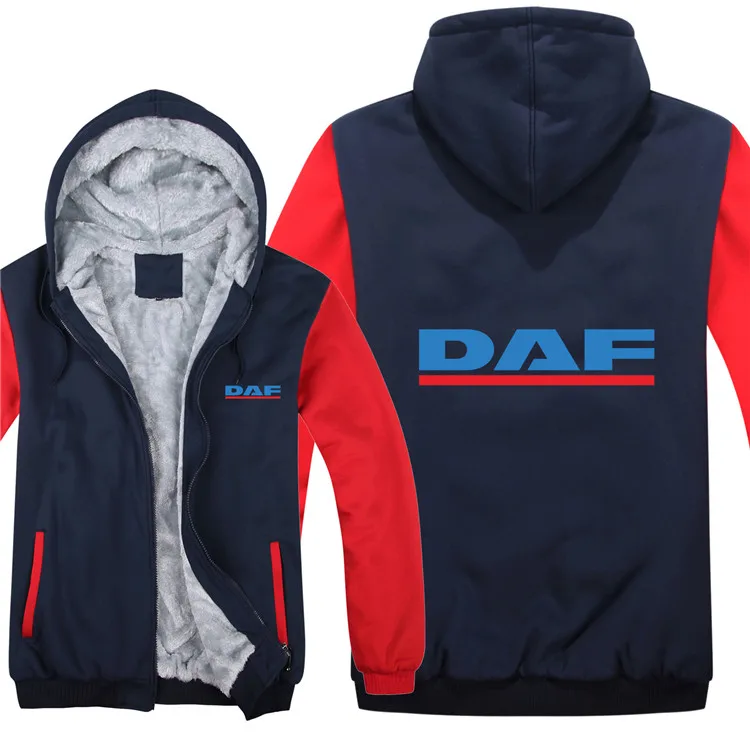 as picture DAF грузовики толстовки мужские пальто на молнии флис утолщаются DAF толстовка одежда для мужчин - Цвет: as picture
