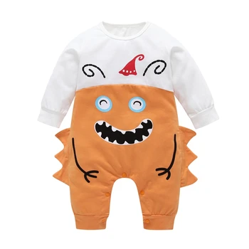 

New Autumn Winter Newborn Baby Rompers Onesies Siamese Long Sleeve Long Pant Knitted Monster Cotton Halloween Style Cute Baby Sl