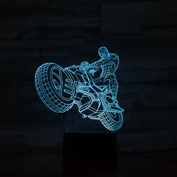 

3D Lamp Motorcyclist Touch Sensor Color Changing with Remote Best Present for Children Atmosphere Led Night Light Lamp Hologram