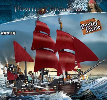 

The Black pearl Queen Anne's Revenge ship boat Model kit building block moc compatible lepinblock Pirates of the Caribbean