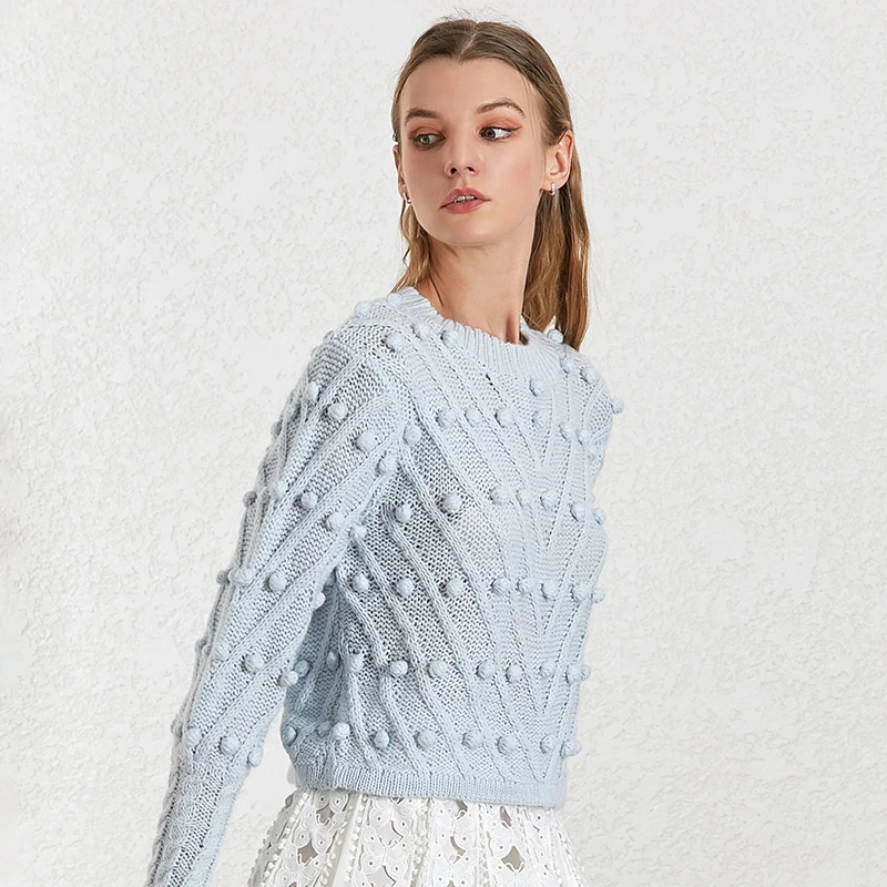 TWOTWINSTYLE винтажный свитер для фейерверка для женщин с круглым вырезом большого размера вязаный пуловер Топы Женская модная одежда