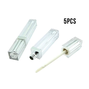 

5 Pcs 6ml Lip Gloss Empty Tubes Simple Transparent Lip Gloss Packing Bottles Container DIY Cosmetic Lip Balm Makeup Bottles