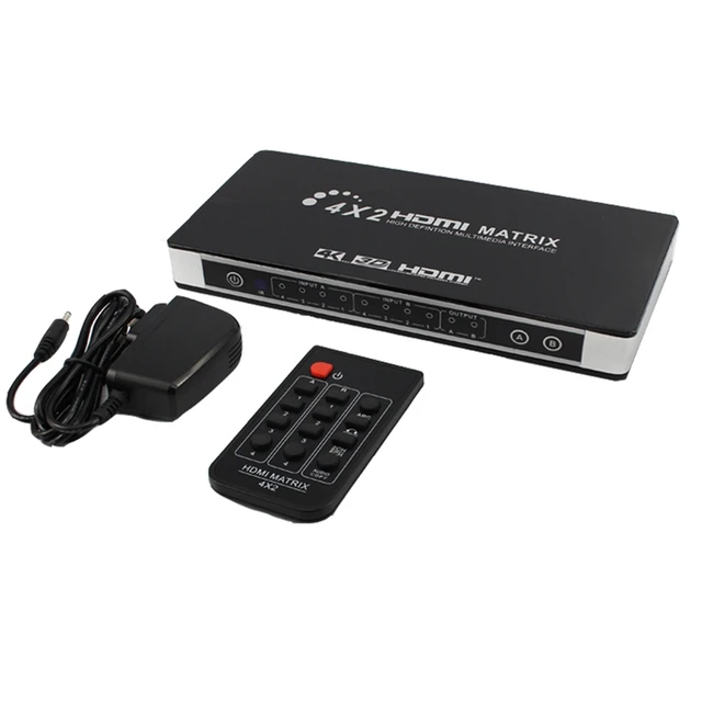 $US $34.93  Hd 4K 1080P Hdmi Matrix 4X2 Switch Splitter Edid Hifi Matrix with Ir Remote Control Audio 4Kx2K 30H