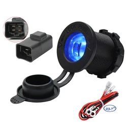 Motorcycle LED Cigarette Lighter Power Plug Socket with Relay/12V 22A for Kawasaki versys650/versys1000/versys X300