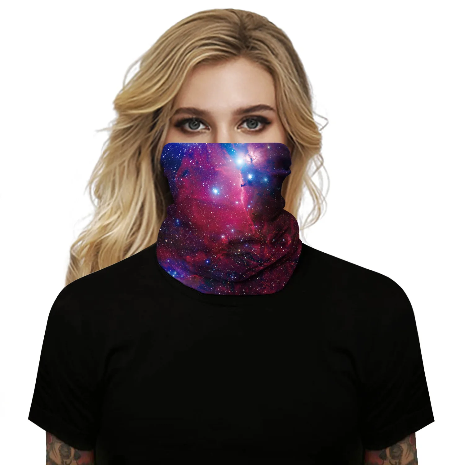 Hot style new star polyester digital print outdoor sunshade beanie sport bug scarf neck gaiter mask multi-function headband mens dress scarf