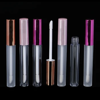 

5Pcs/lot 2.5ML Plastic Lip Balm Tube Mini Empty Transparent ABS Lip Gloss Tubes Lipstick Mini Sample Cosmetic Container With Cap