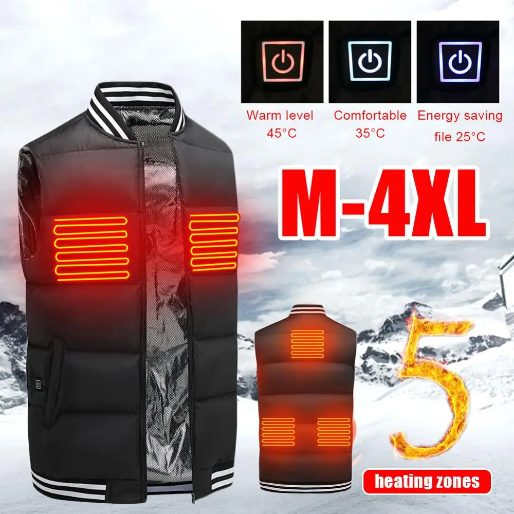 

Smart Heating Vest with USB Charging for Men and Women Outdoor Board Fishing Warm Clothing Thick and Warm Zone 5 Fever Jacket