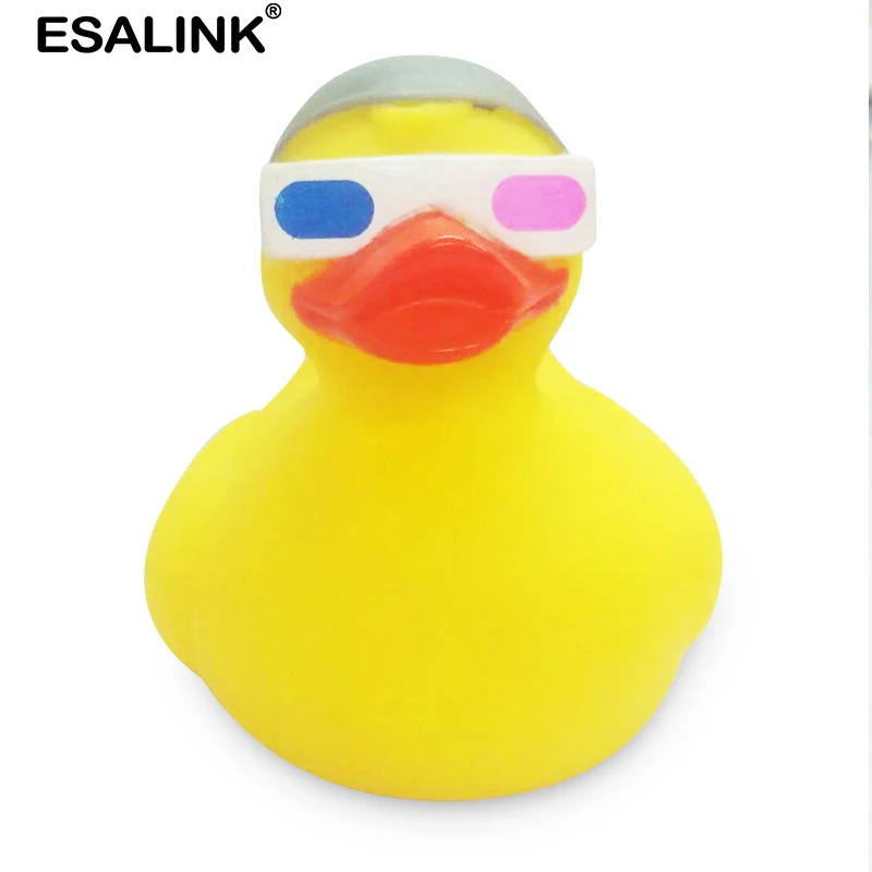 ESALINK 9 см игрушки для ванной детские резиновая утка Английский алфавит футболка