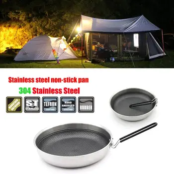 

Stainless Steel Nonstick Pan Cookware Portable Skillet For Home Outdoor Camping Kitchen Cooking Nonstick Frying Pans