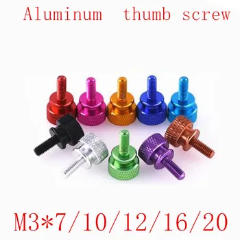 

5pcs/lot M3*7/10/12/15/20 Step aluminum colourful knurled hand tighten thumb screw