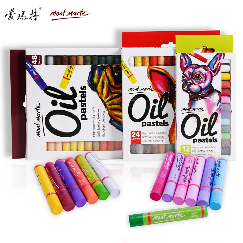 48 Colors Round Shape Oil Pastel for Artist Student Graffiti Painting Drawing Pen School Stationery Art Supplies Soft Crayon