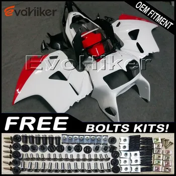

Custom motorcycle fairing for VFR800 1998-2001 ABS plastic motorcycle panels red white+gifts