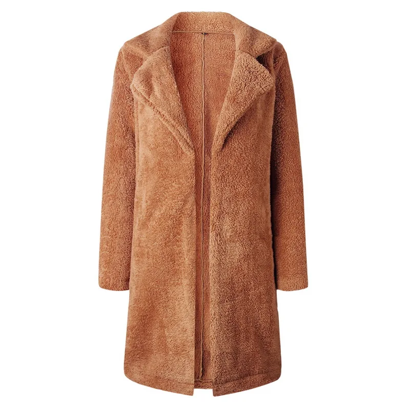 WENYUJH осенне-зимнее пальто из искусственного меха, женское теплое пальто с мишкой Тедди, женская меховая куртка, Женская плюшевая верхняя одежда, плюшевое пальто, длинное пальто