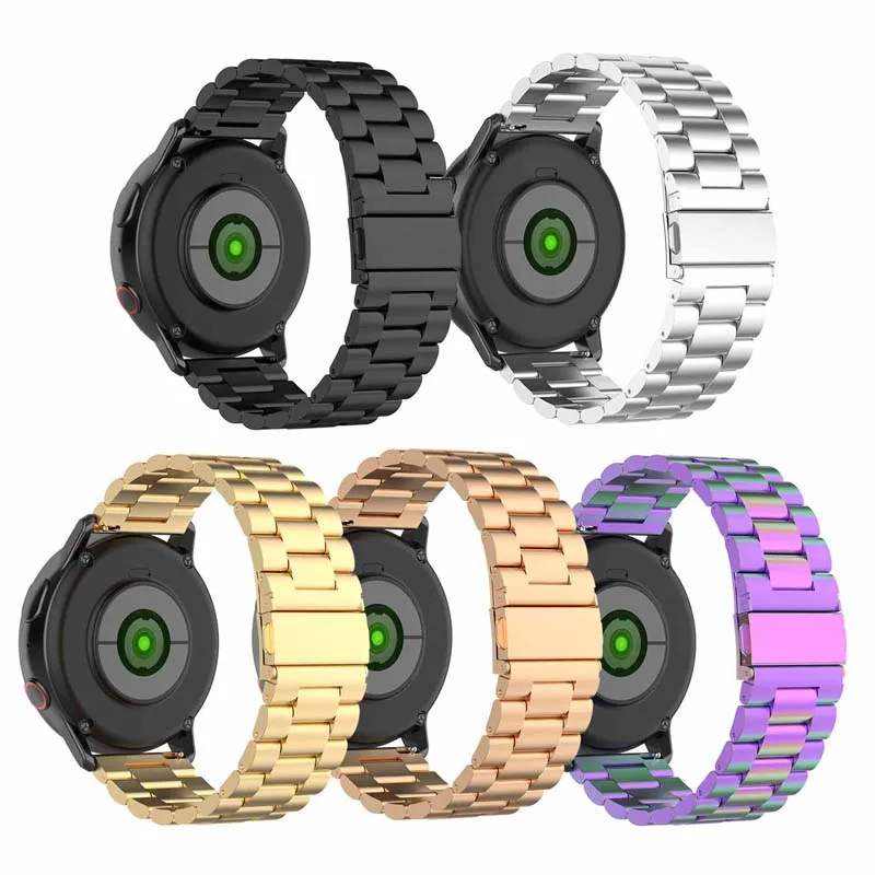 Для samsung galaxy watch Active active 2(40 мм 44 мм) универсальная стальная полоса 20 мм Ширина