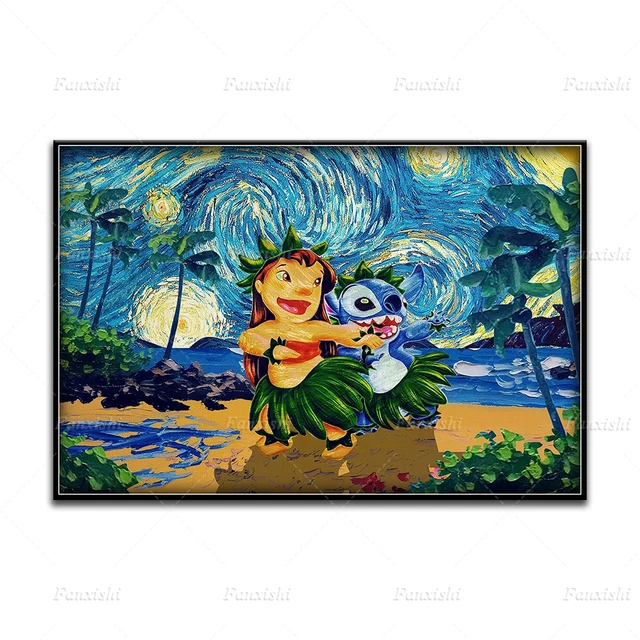 Lilo And Stitch Starry Night Poster 