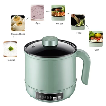 1.7L Multifunction Electric Cooking Machine Single/Double Layer Hot Pot Mini Intelligent Electric Rice Cooker Non-stick Pan Pots 2