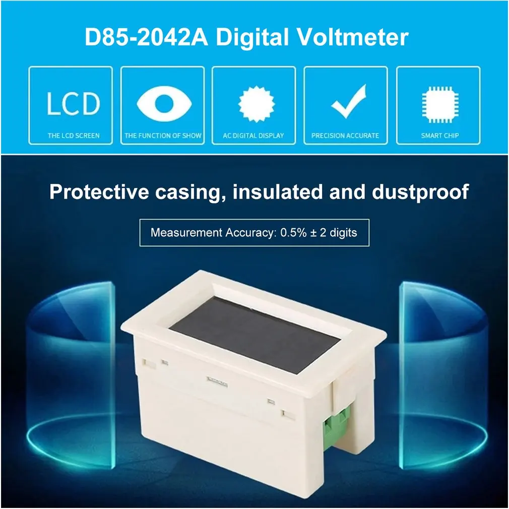 D85-2042A цифровые измерители напряжения переменного тока 100A 80~ 500 в вольтметр амперметр тока Ампер вольт метр ЖК-панель монитор 110 в 250 в 380 В