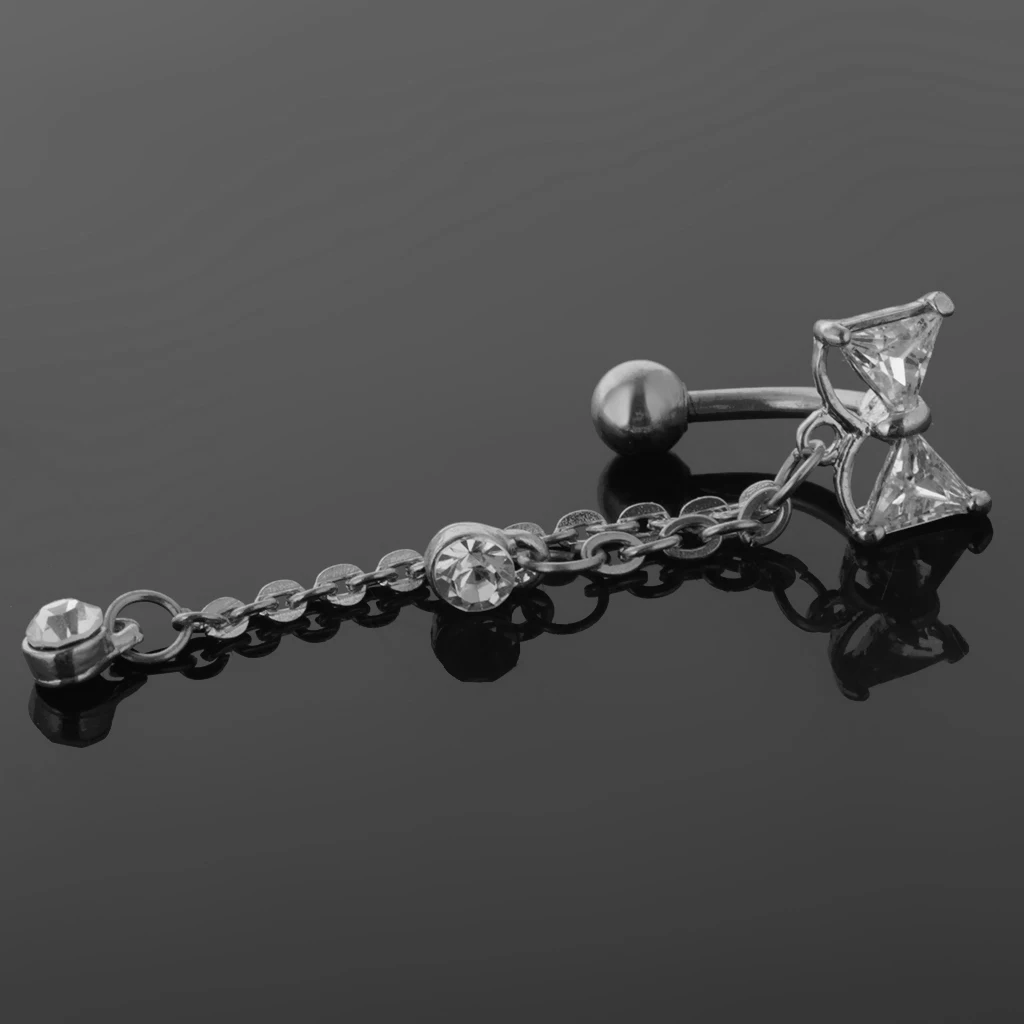 Belly Button Rings Gold silver color Bow tie Navel Rings Nombril Knot Bellys Body Piercing Jewelry
