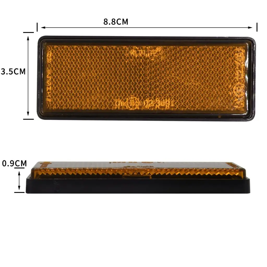 Orange 3.5x8.8cm Oblong Rear Reflector Pack of 10 Trailer Fence /Gate Post