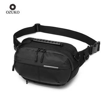 

OZUKO Male Waist Bag Fashion Waterproof Chest Pack Male Outdoor Sport Crossbody Bag Short Travel Belt Fanny Pack Phone Pouch New